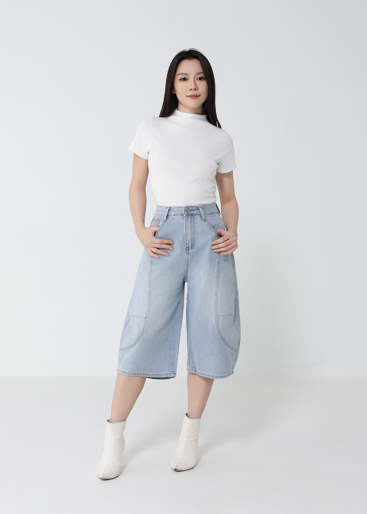 Denim Midi Pants DJ255
