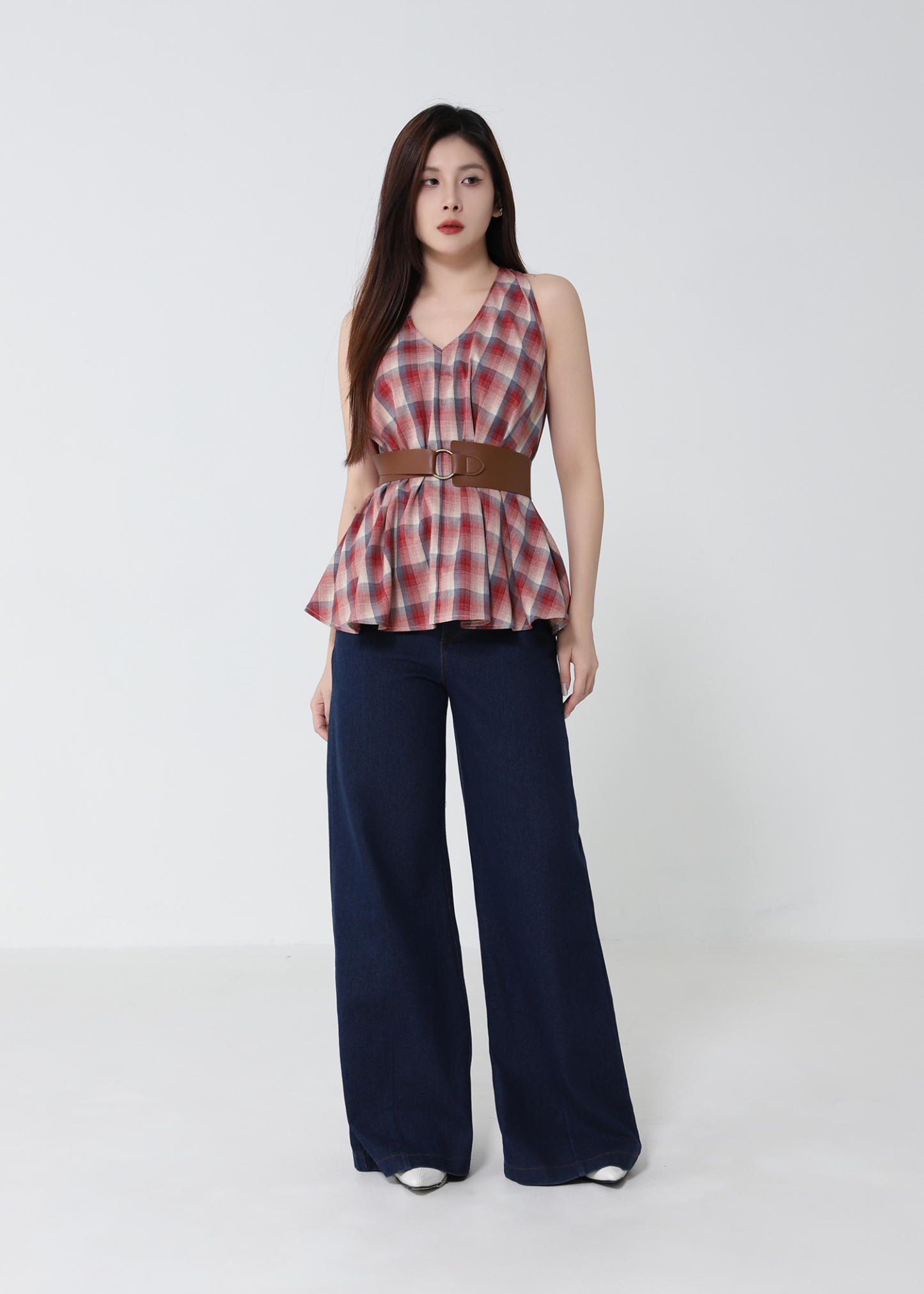 V Neck Sleeveless With Belt Top DJ263