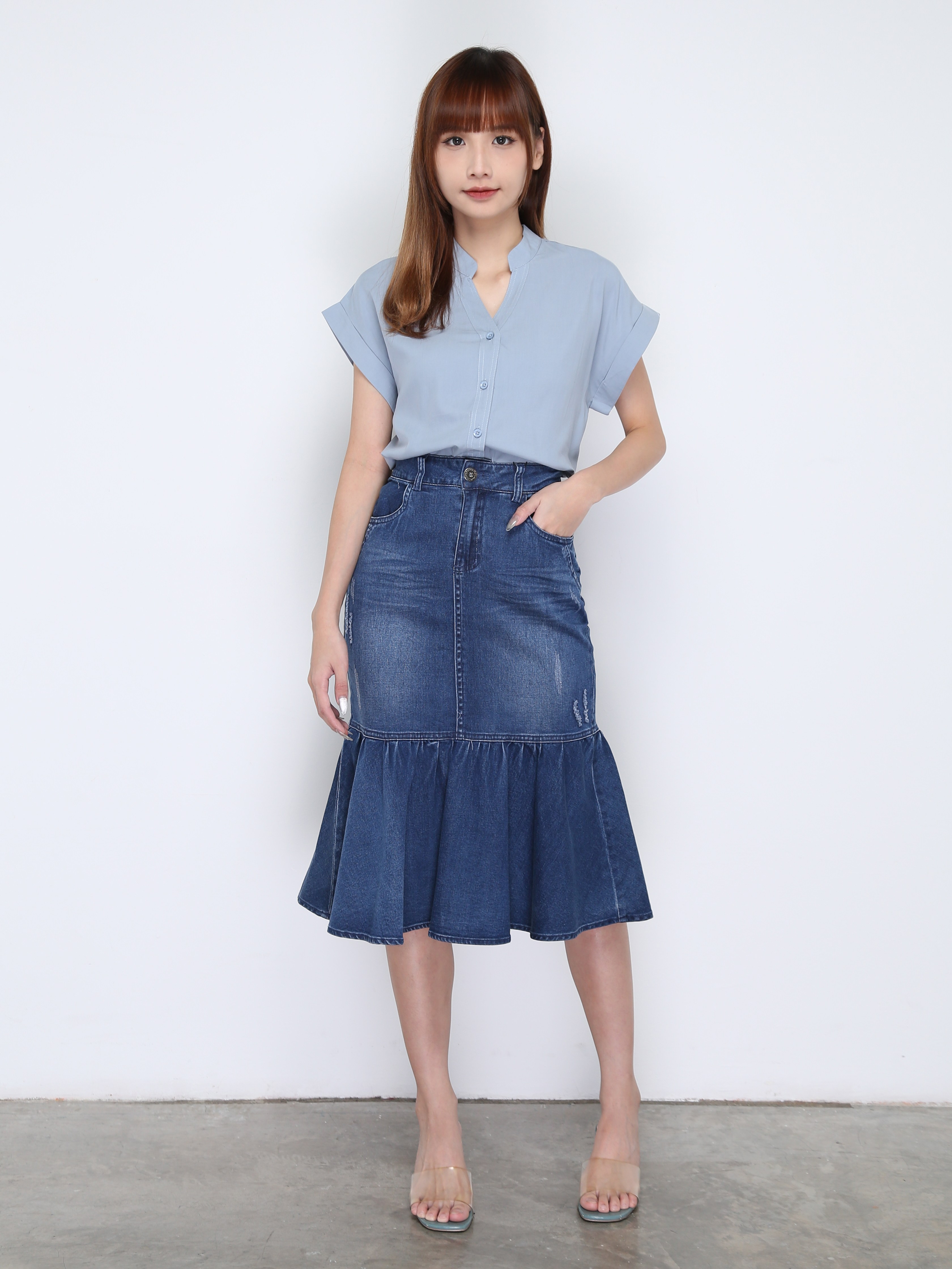 Denim Fish Tail Skirt 16837