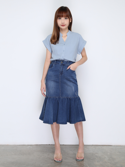 Denim Fish Tail Skirt 16837