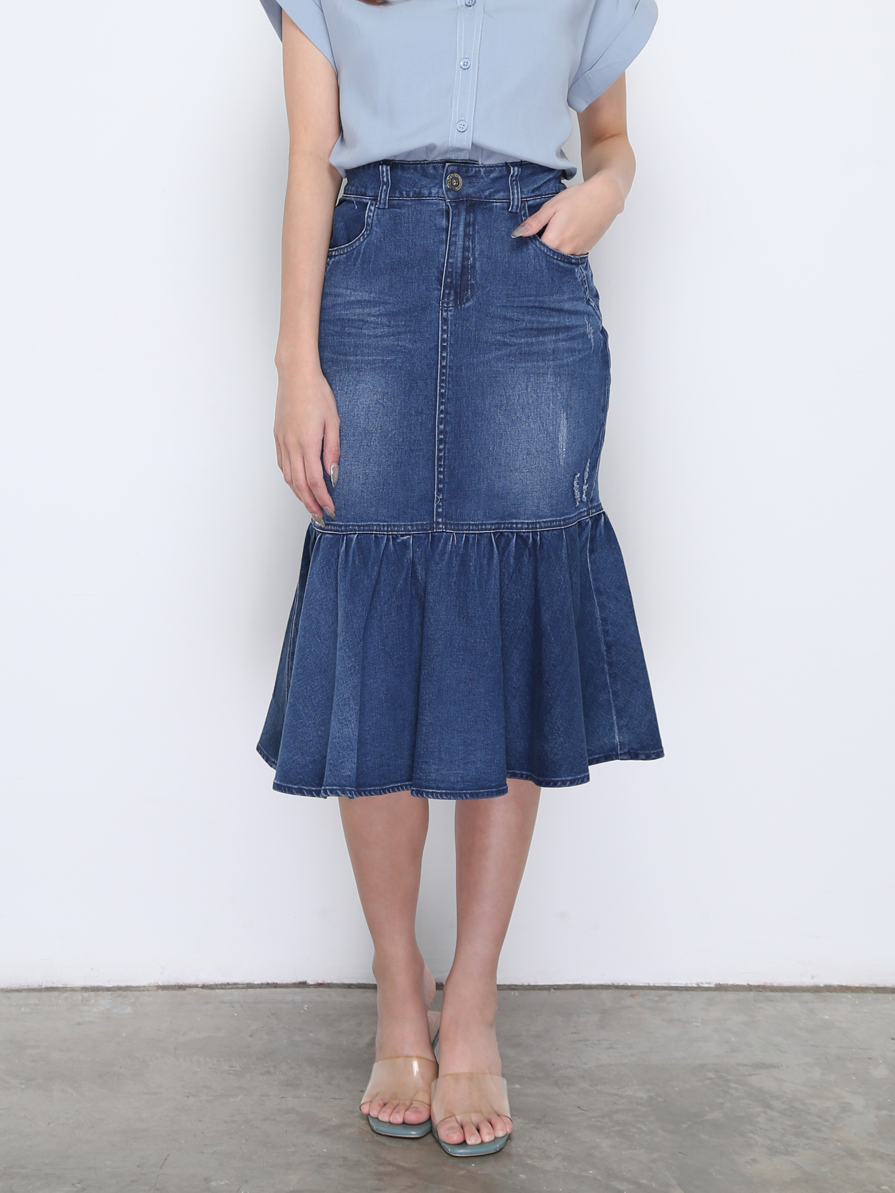 Denim Fish Tail Skirt 16837