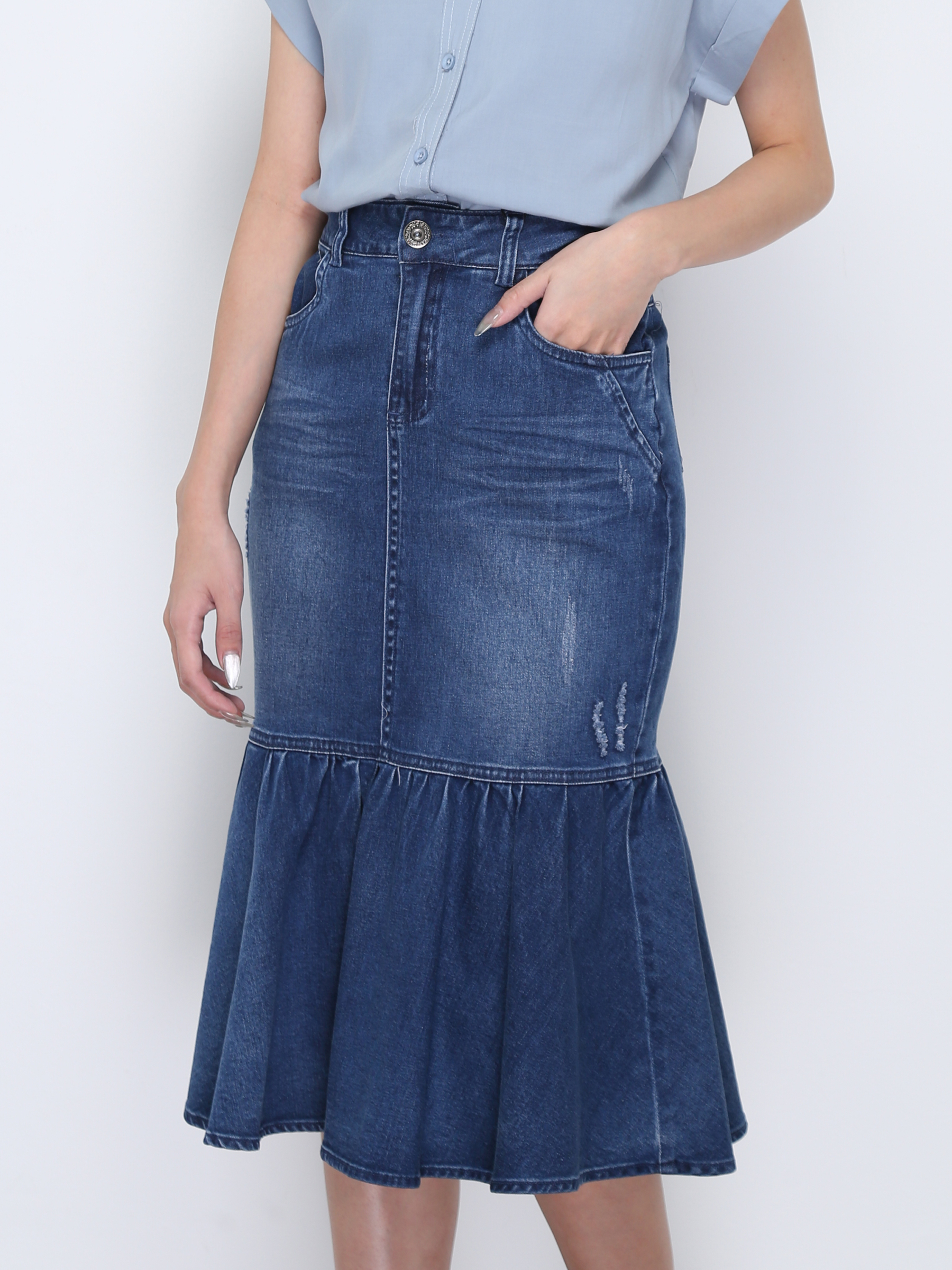 Denim Fish Tail Skirt 16837