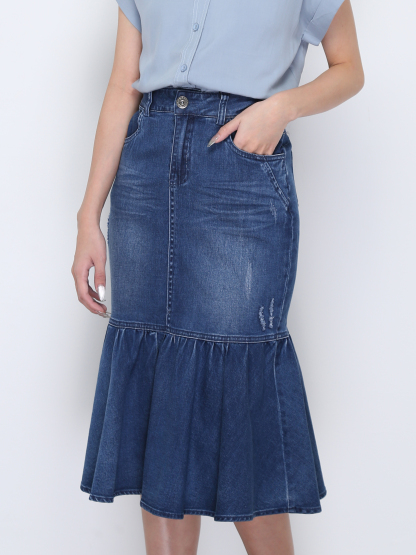Denim Fish Tail Skirt 16837