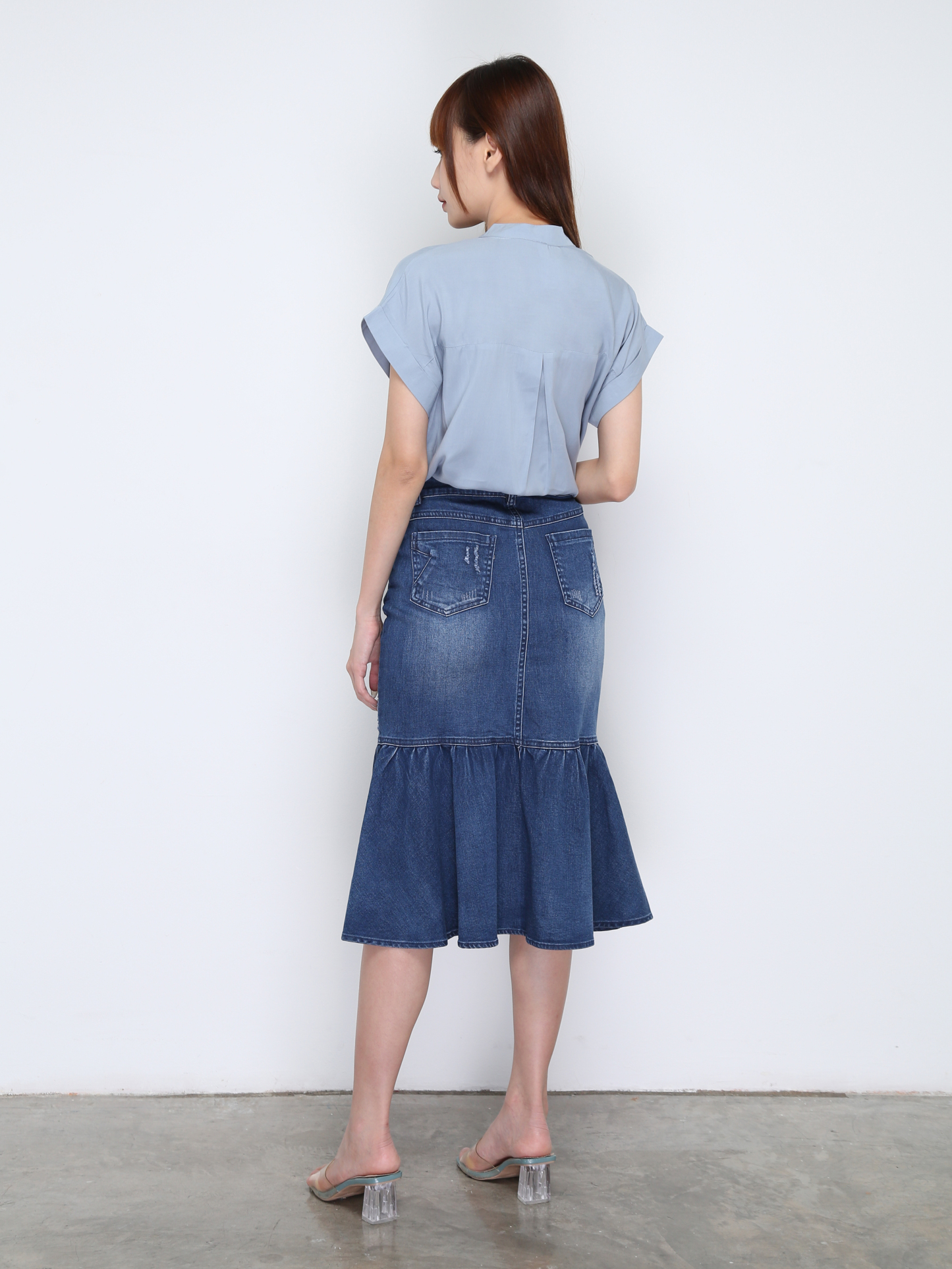 Denim Fish Tail Skirt 16837