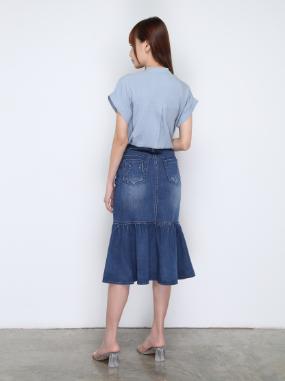 Denim Fish Tail Skirt 16837