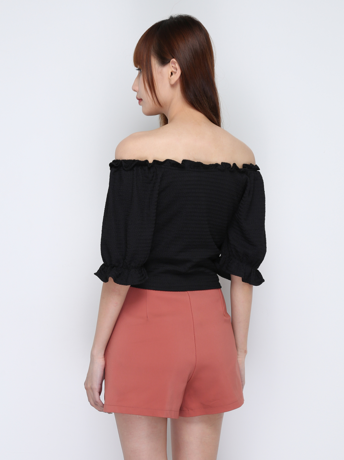 High Waist One Side Triangle Button Short Pants 17012
