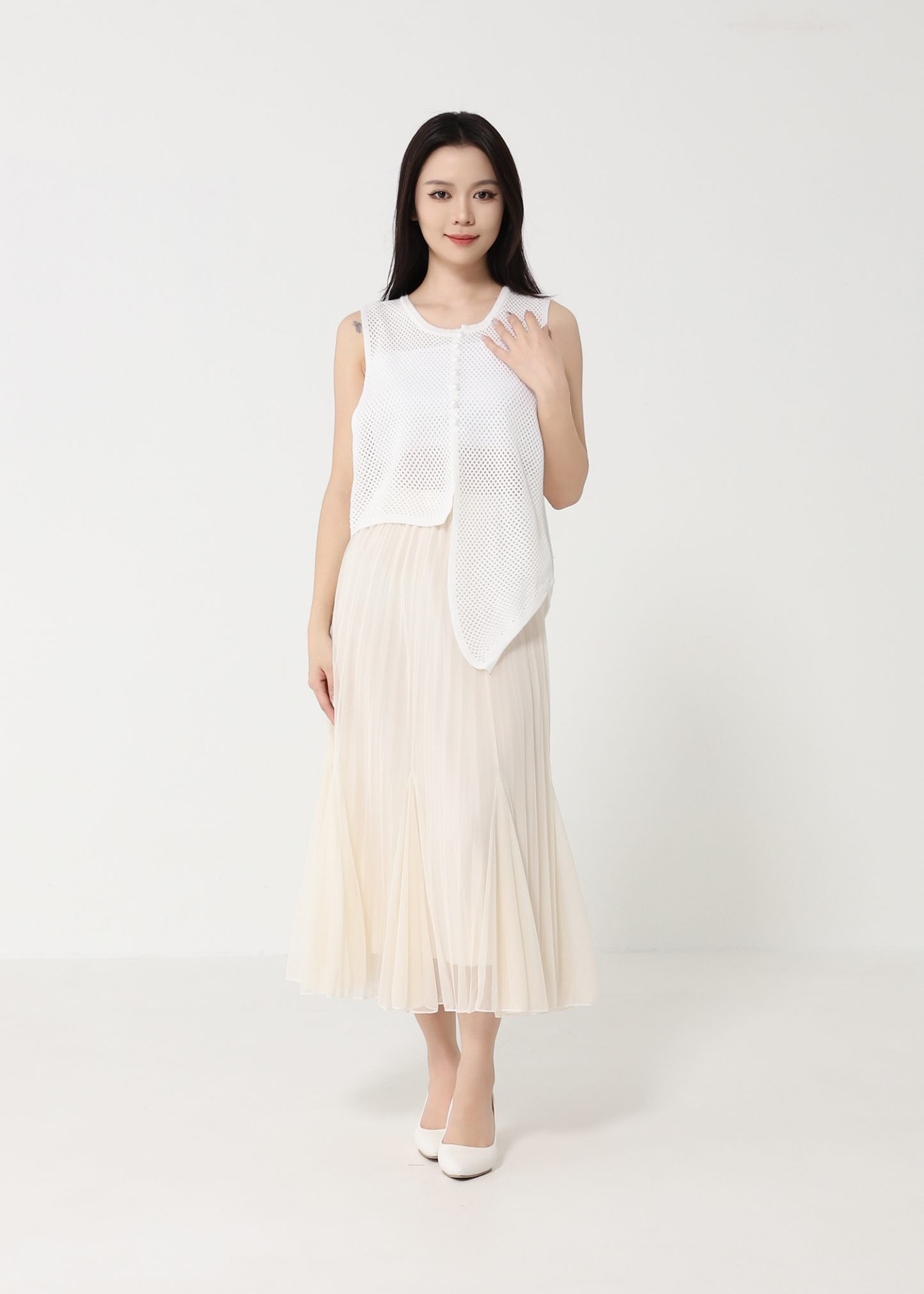 Mesh Elastic Waist Skirt 49145