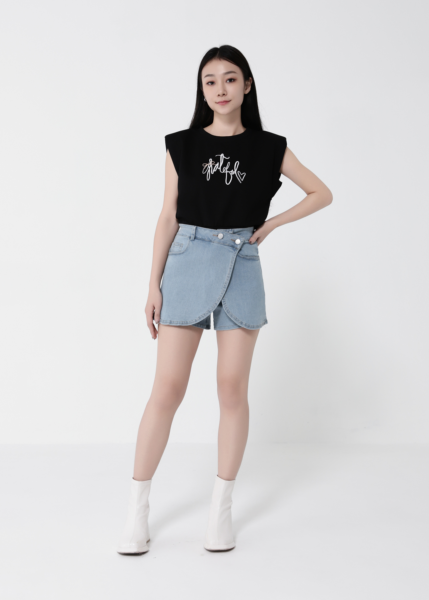 Denim Side Pocket Skirt Pant 41014