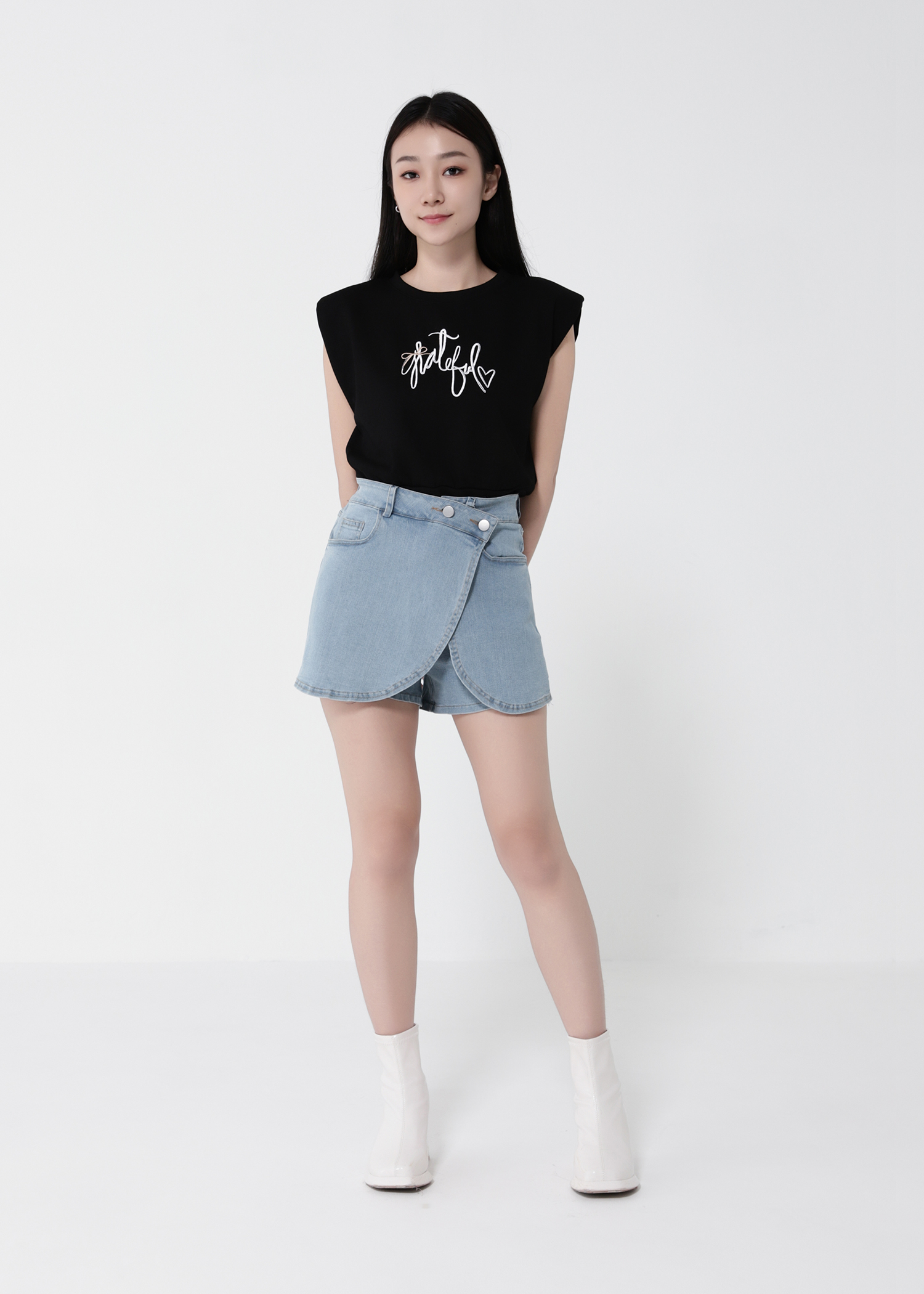 Denim Side Pocket Skirt Pant 41014