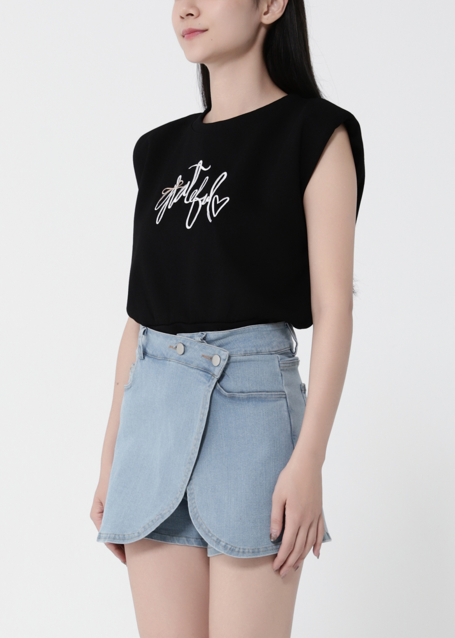 Denim Side Pocket Skirt Pant 41014