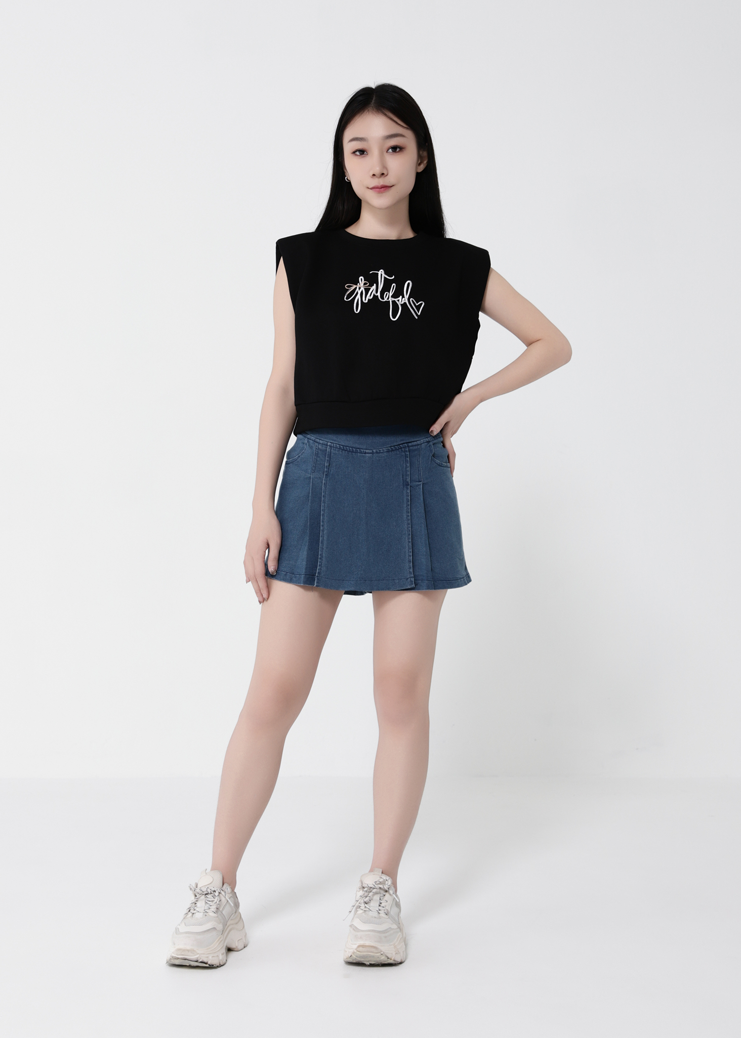 Denim Side Pocket Skirt Pant 41090
