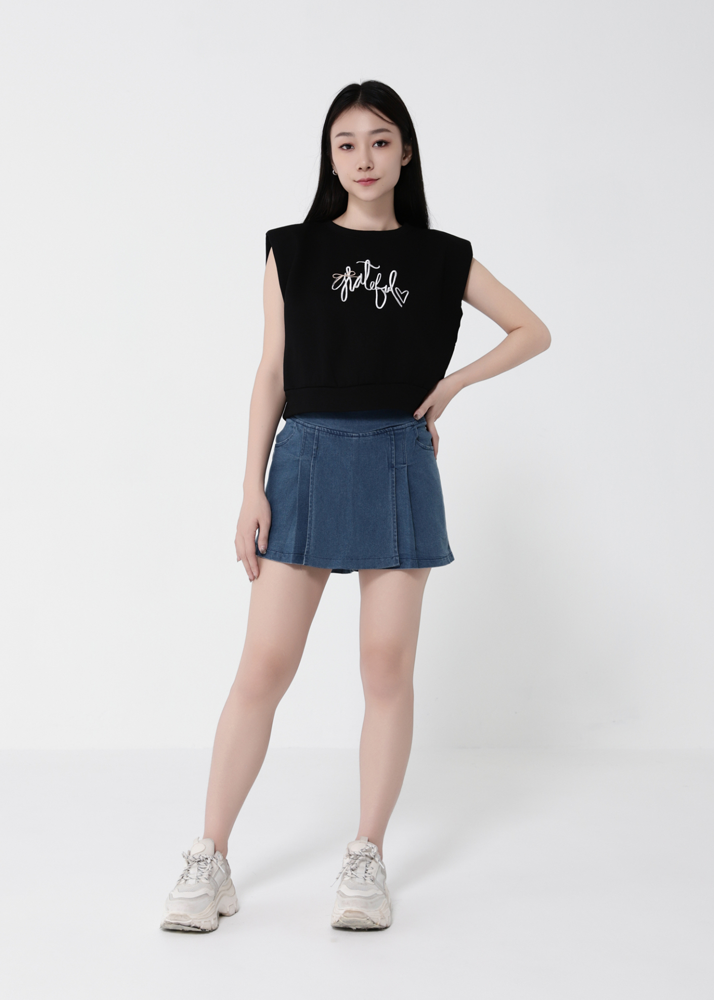 Denim Side Pocket Skirt Pant 41090