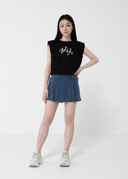 Denim Side Pocket Skirt Pant 41090