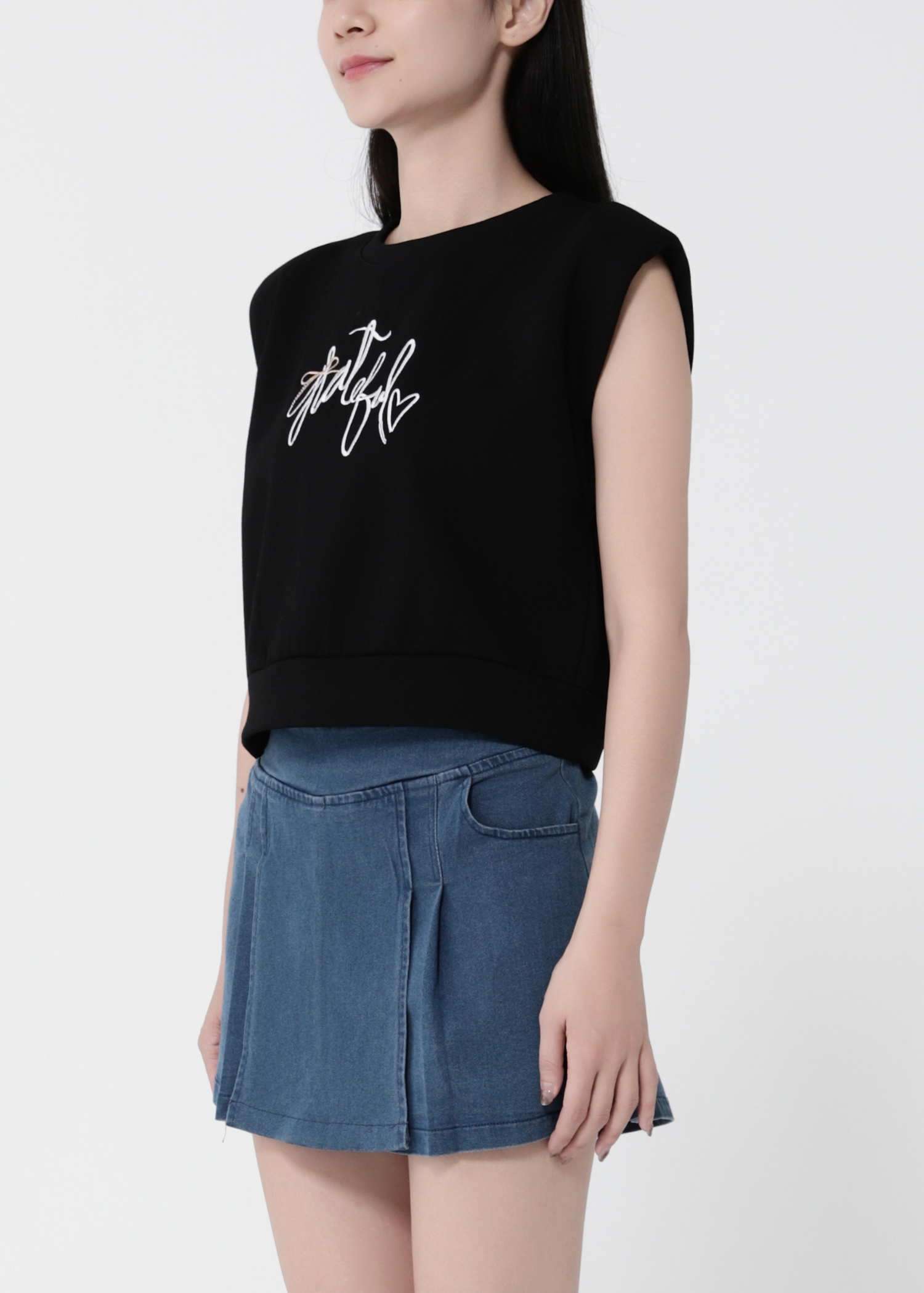 Denim Side Pocket Skirt Pant 41090