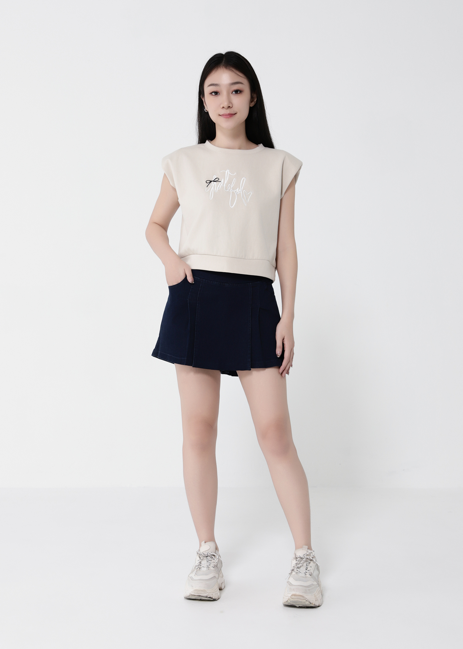 Denim Side Pocket Skirt Pant 41090