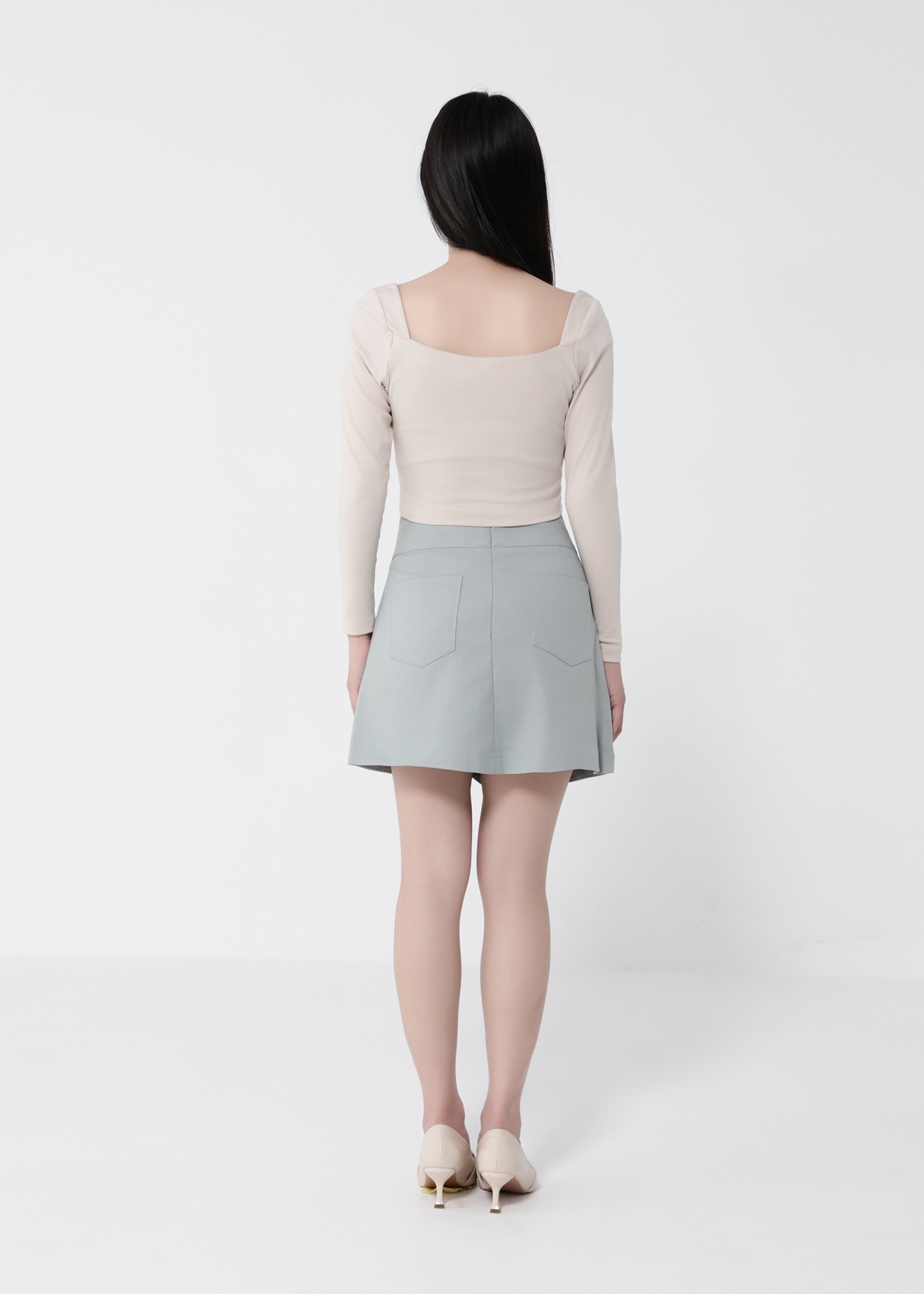 High Waist Wrap Skirt Pants 41289