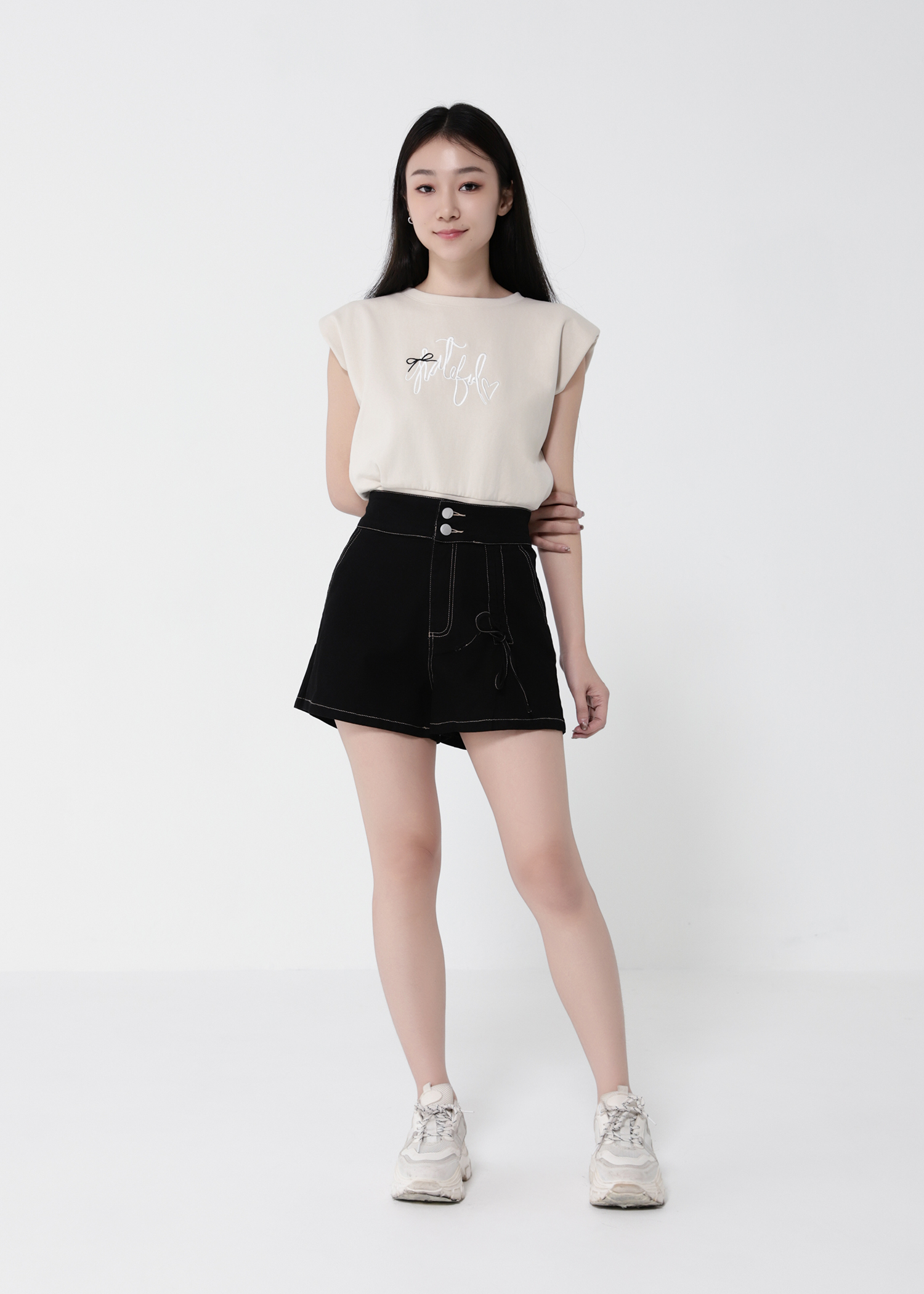 High Waist Side Pocket Short Pant 40949