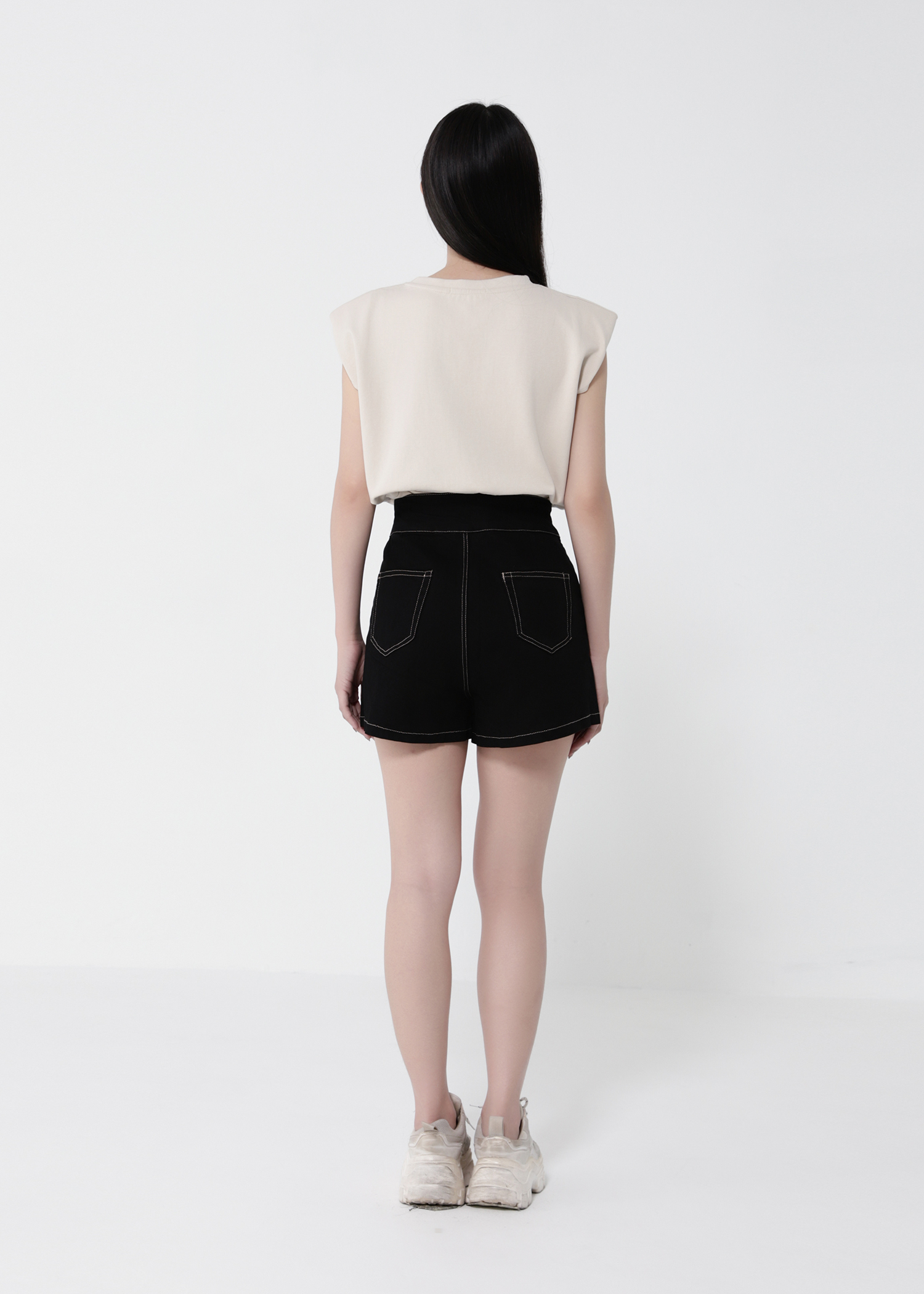 High Waist Side Pocket Short Pant 40949