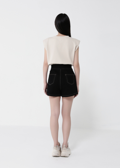 High Waist Side Pocket Short Pant 40949