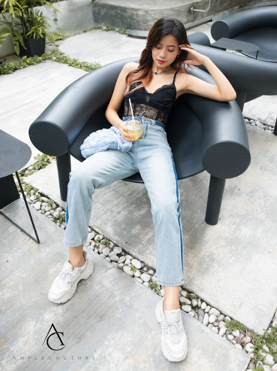 Denim Front Pocket Long Pants 28815