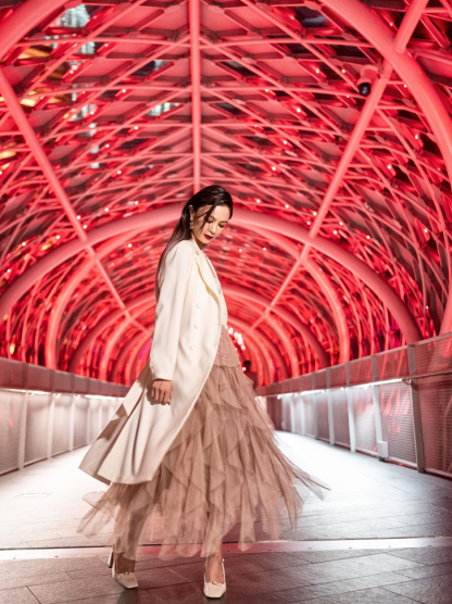 [PREORDER] Front Button With Belt Long Sleeve Dress AC426