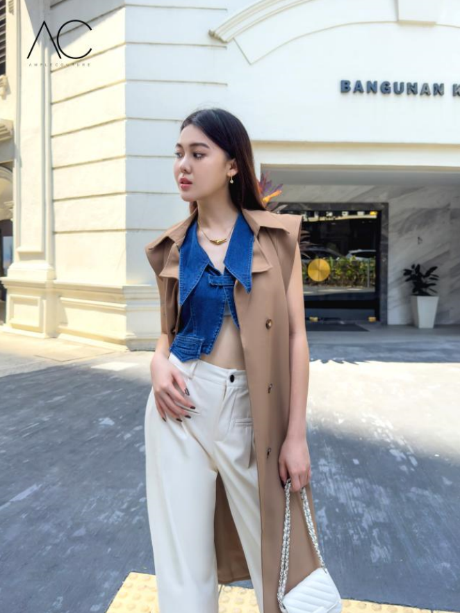 Leather Front Button Long Pant 34797