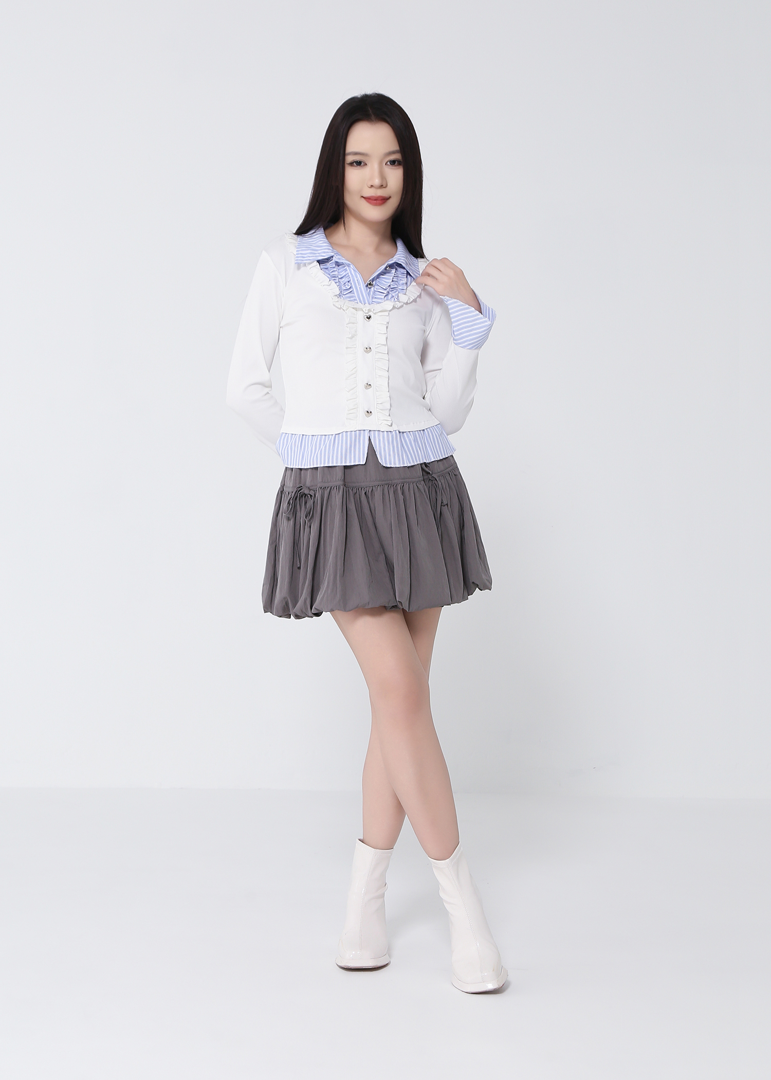 Sweet Bow Tie Elastic Tulip Skirt Pant 49160