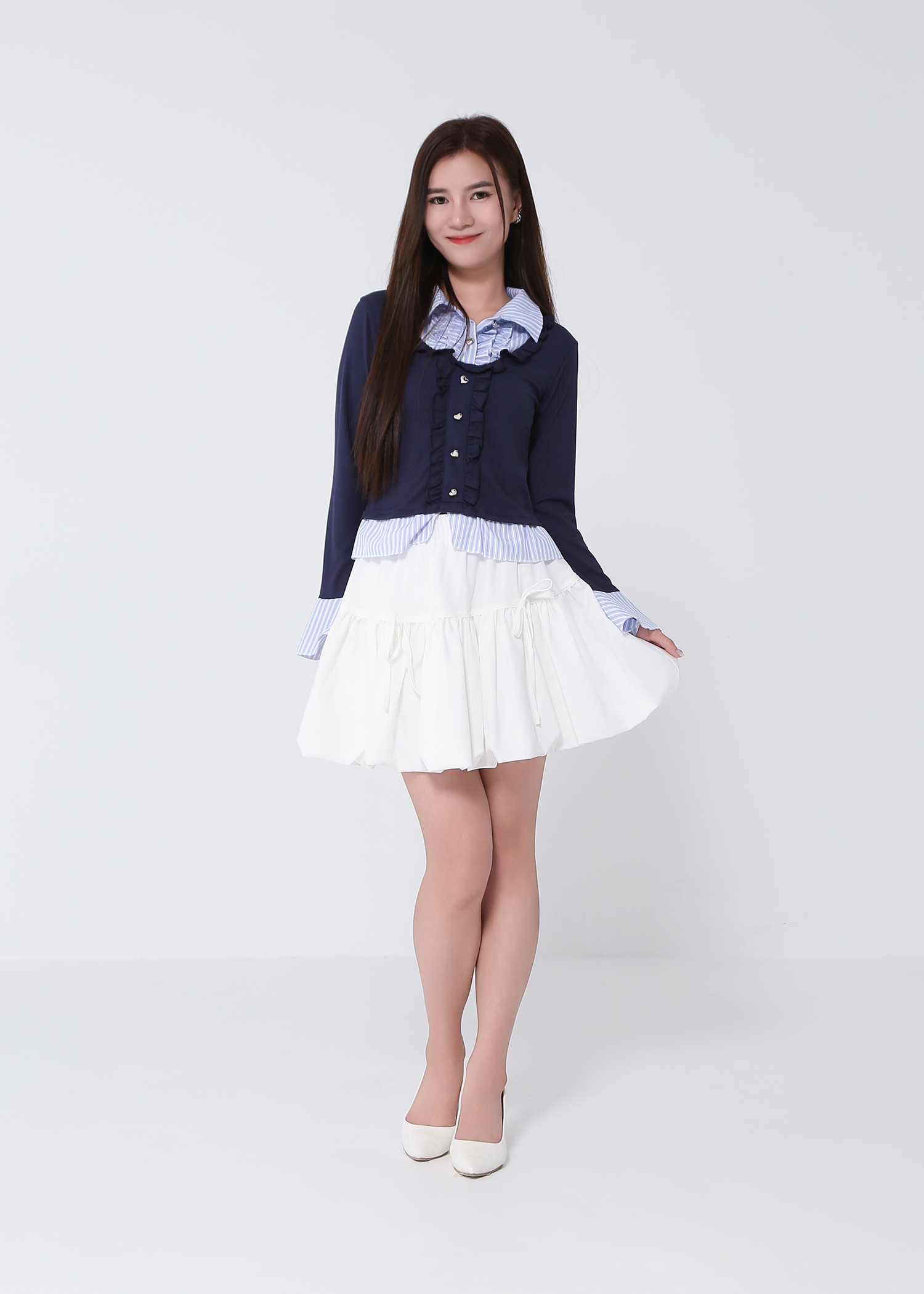 Sweet Bow Tie Elastic Tulip Skirt Pant 49160