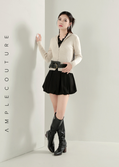 Knitted Front Zip Top DJ209