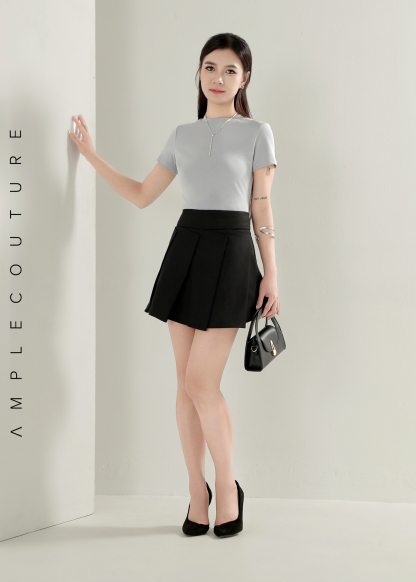 Pleated Flare Mini Skirt AC873