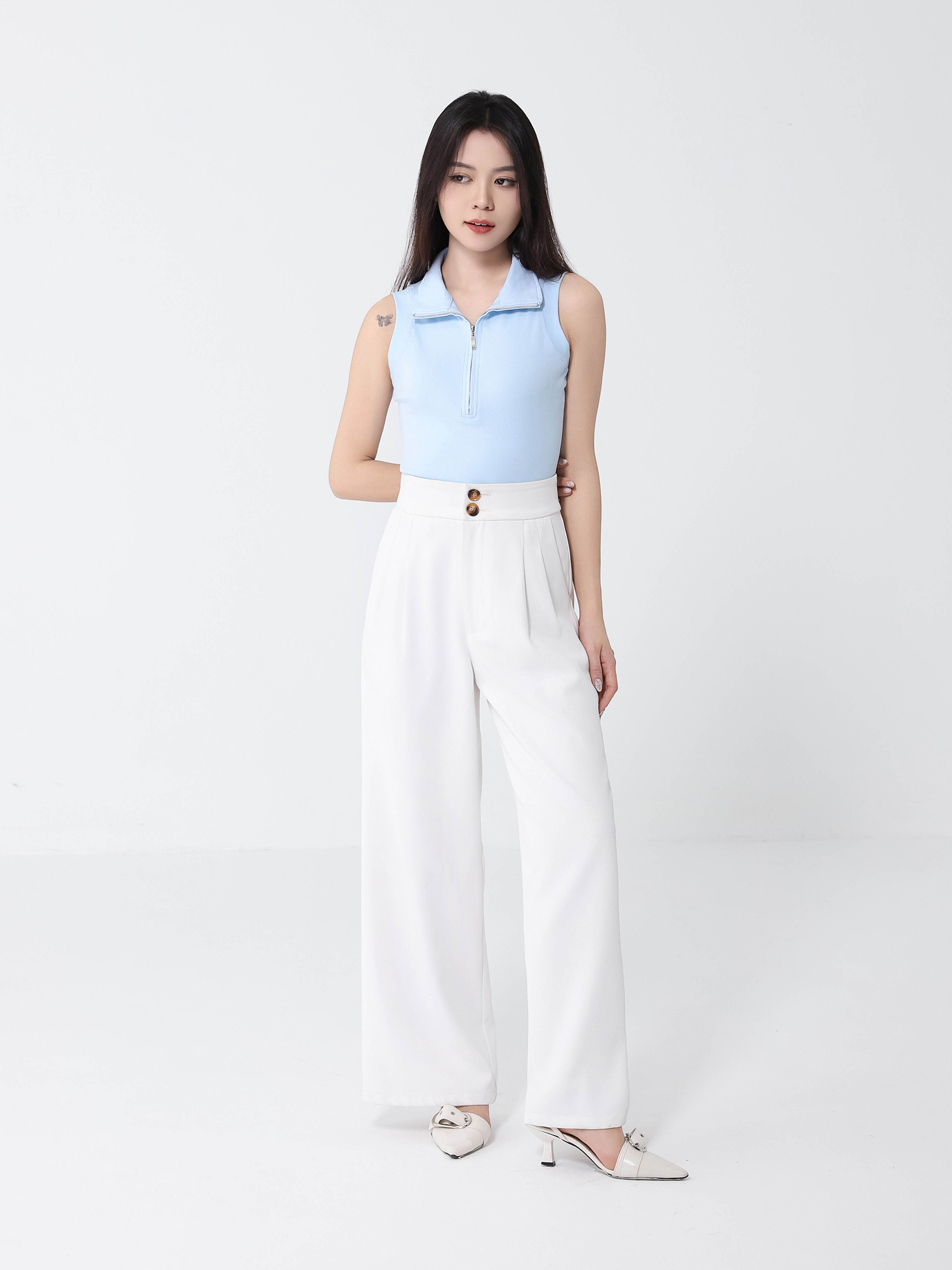 Sleeveless Turtle Neck Top 46256
