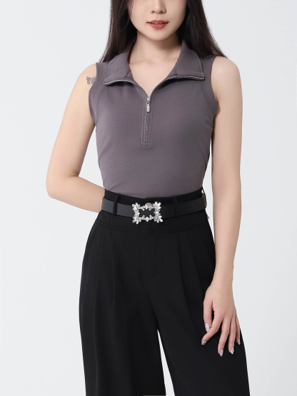Sleeveless Turtle Neck Top 46256