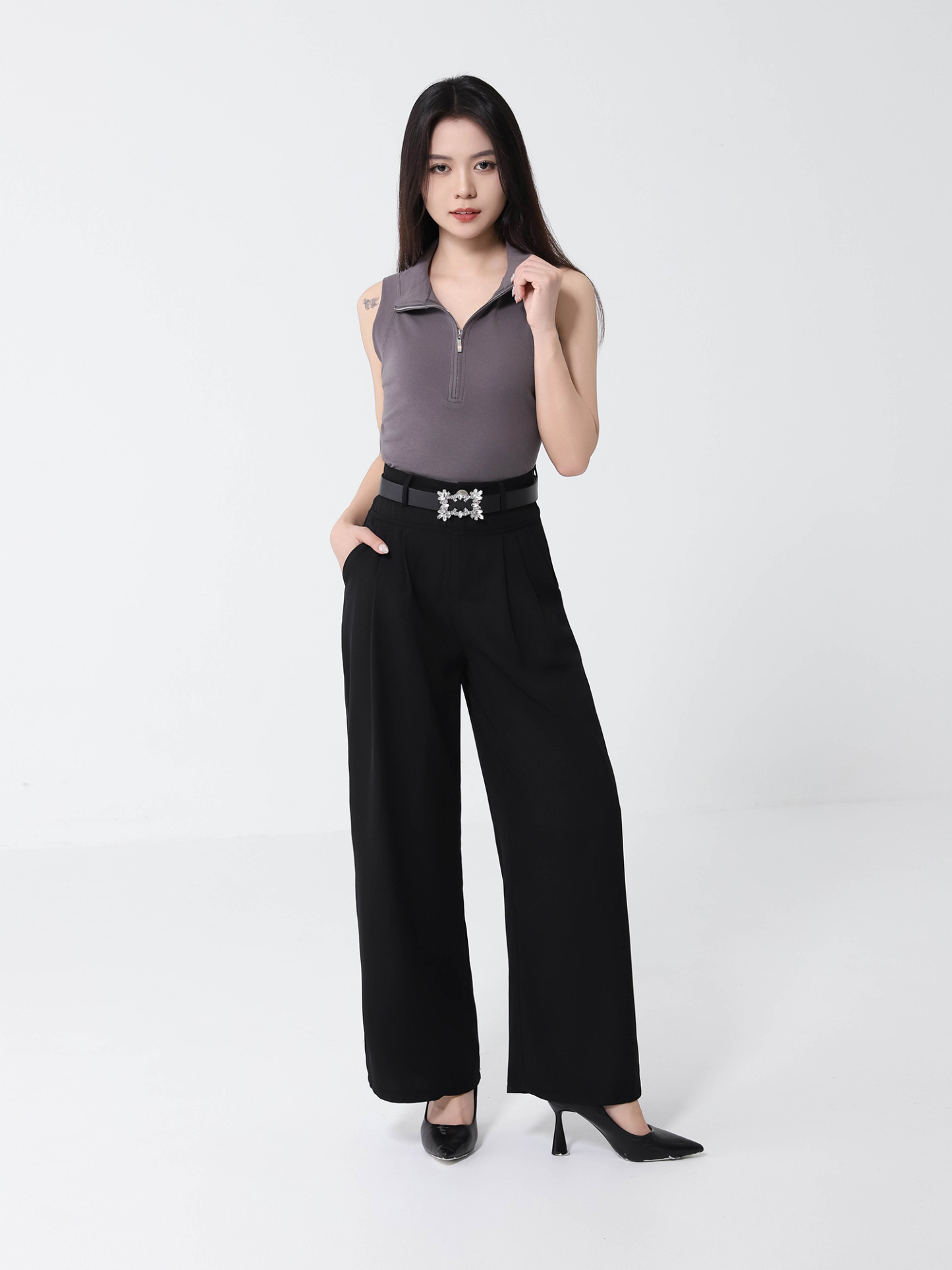 Sleeveless Turtle Neck Top 46256