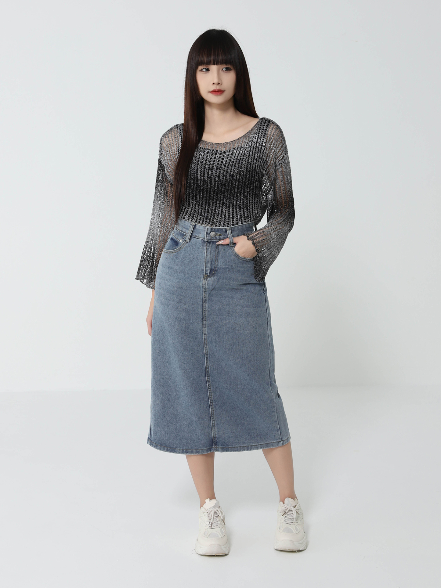 Knitted Eyelet Top 46522