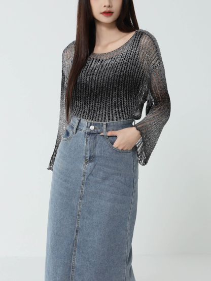 Knitted Eyelet Top 46522