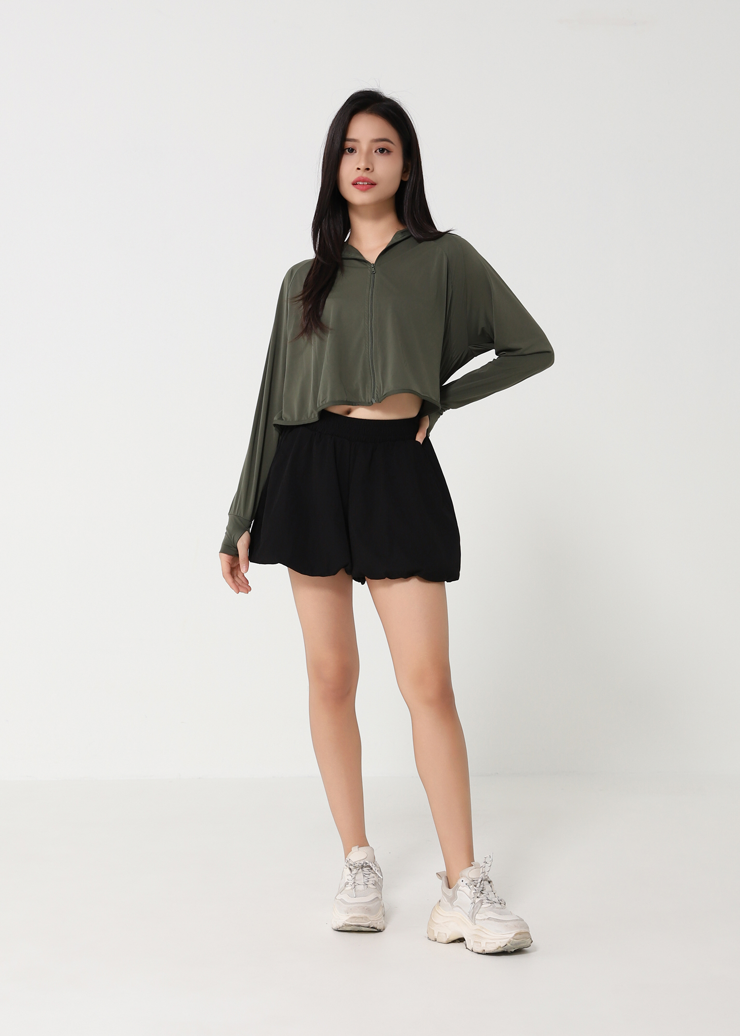 Front Zip With Cap Outerwear 48686