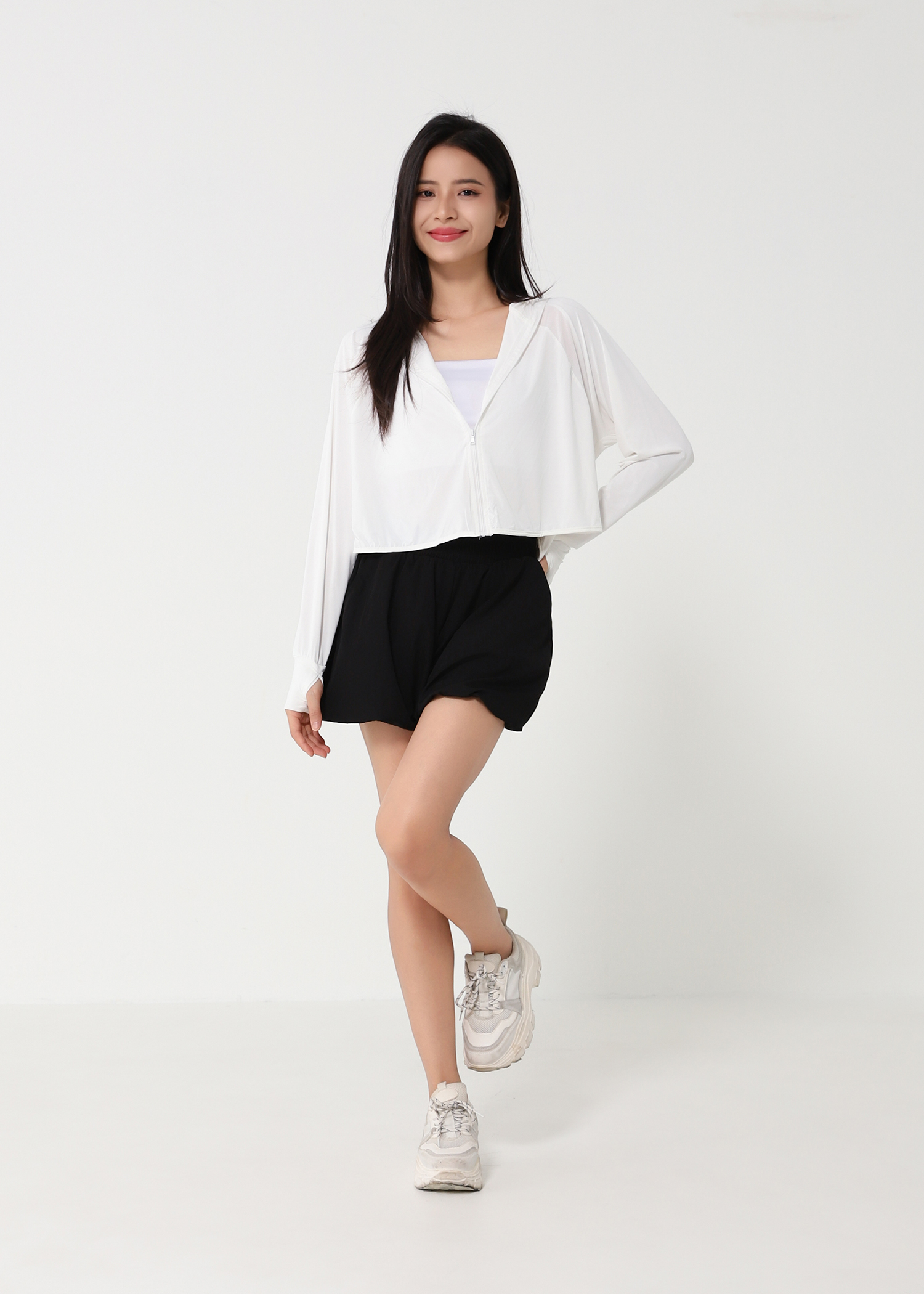 Front Zip With Cap Outerwear 48686