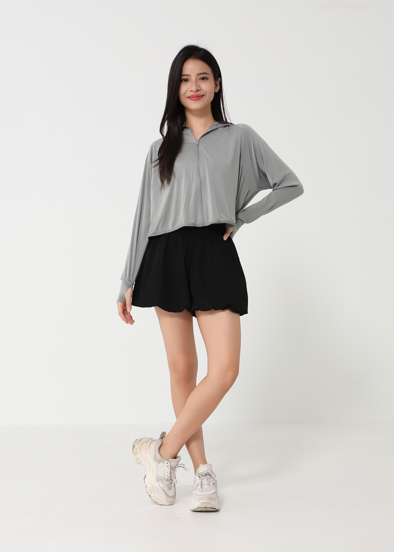 Front Zip With Cap Outerwear 48686