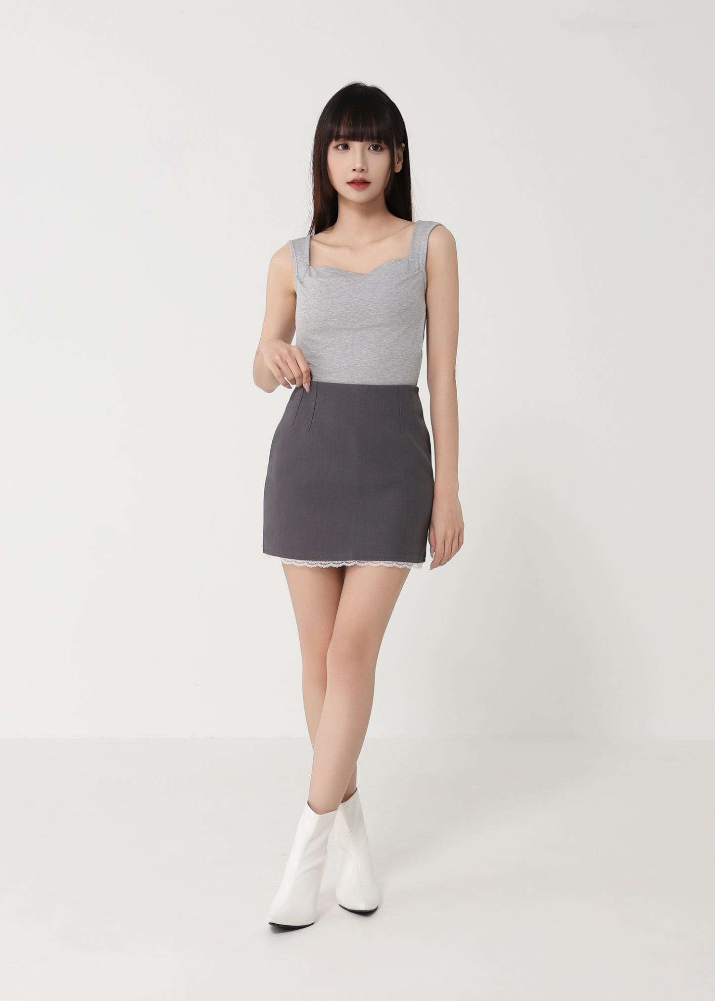 High Waist With Lace Skirt Pants 48900