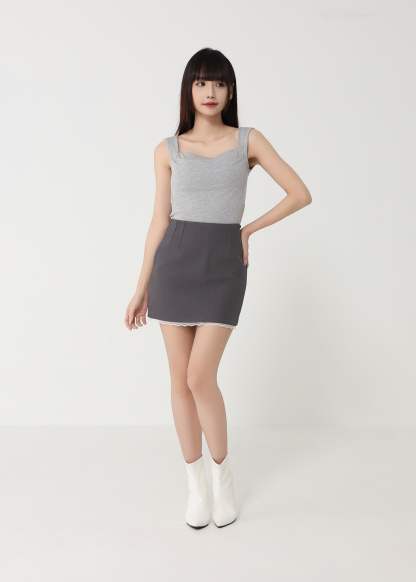 High Waist With Lace Skirt Pants 48900