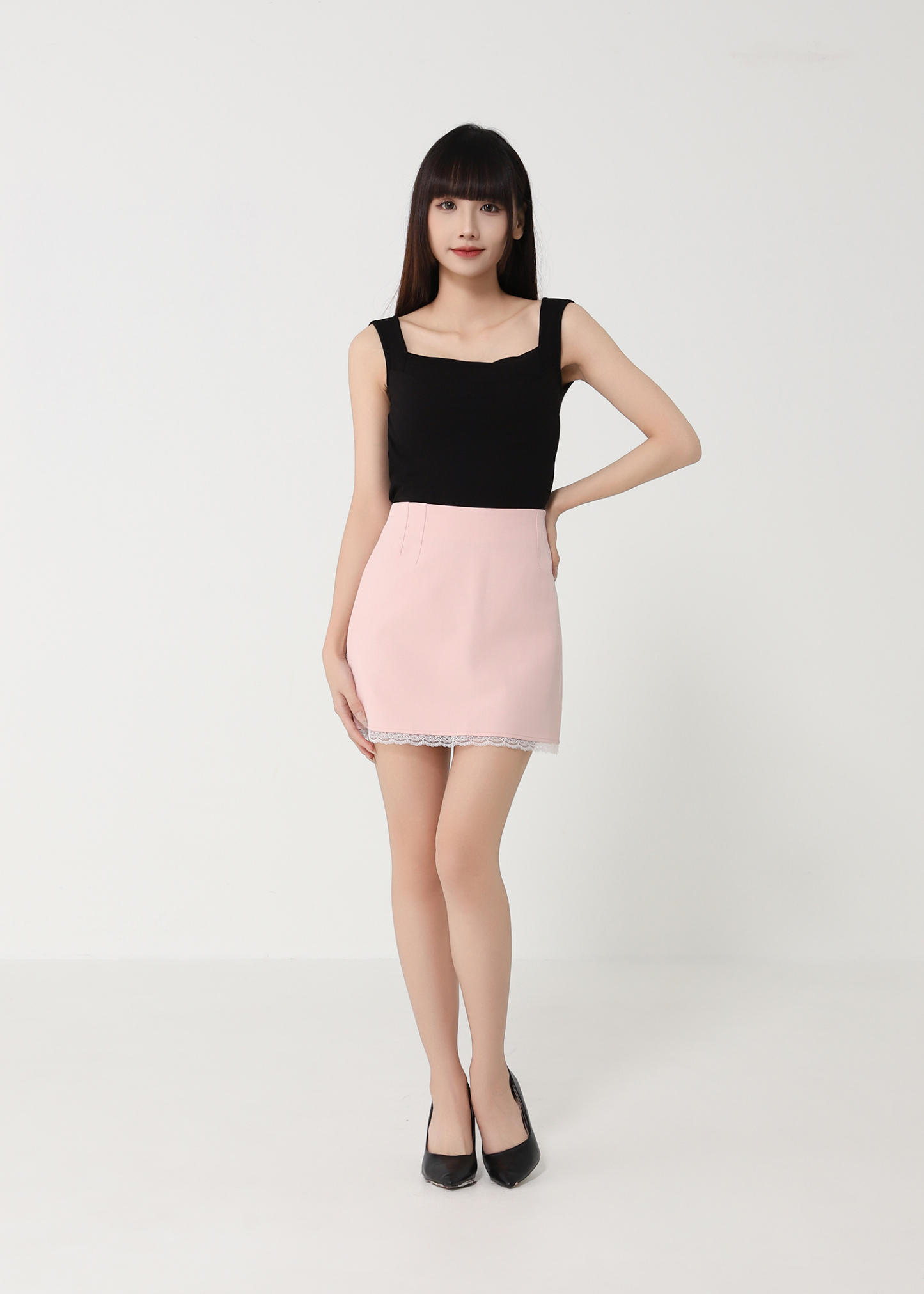 High Waist With Lace Skirt Pants 48900