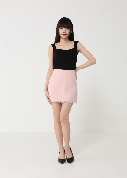 High Waist With Lace Skirt Pants 48900