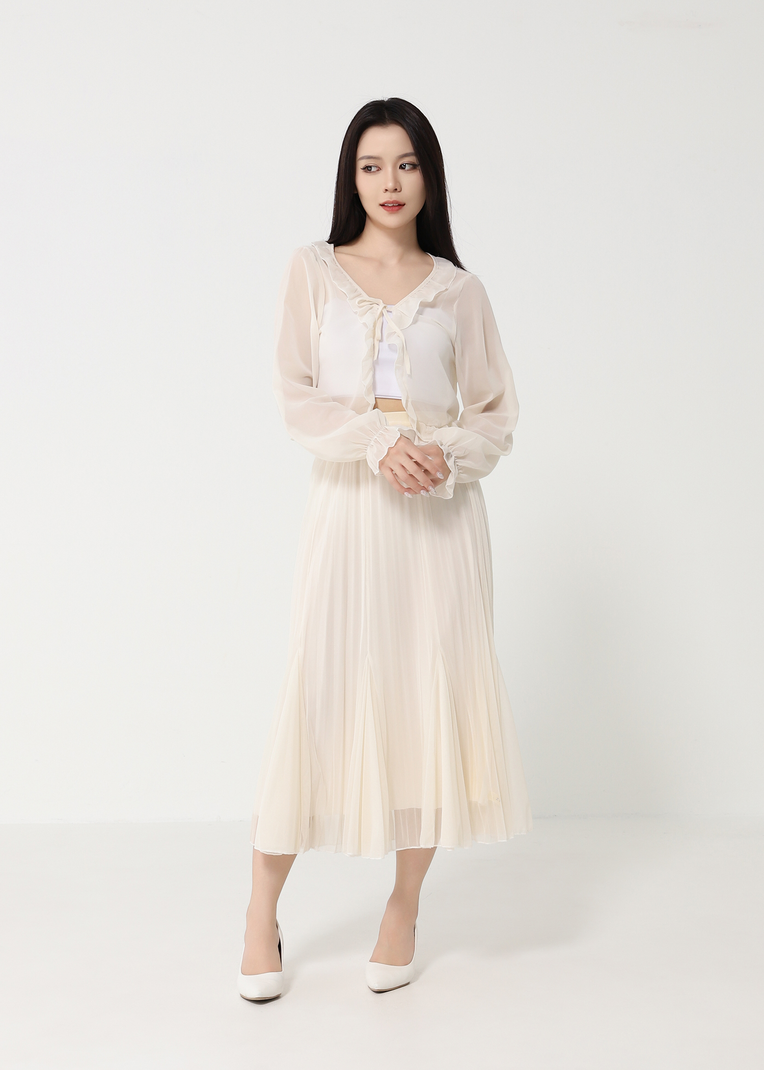 Mesh Elastic Waist Skirt 49145