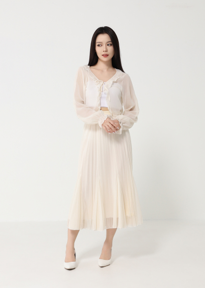 Mesh Elastic Waist Skirt 49145