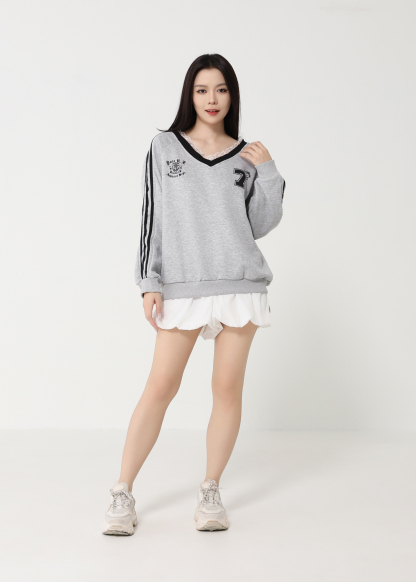 V Neck Long Sleeve Top 49146