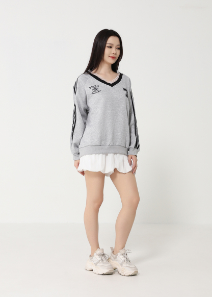 V Neck Long Sleeve Top 49146