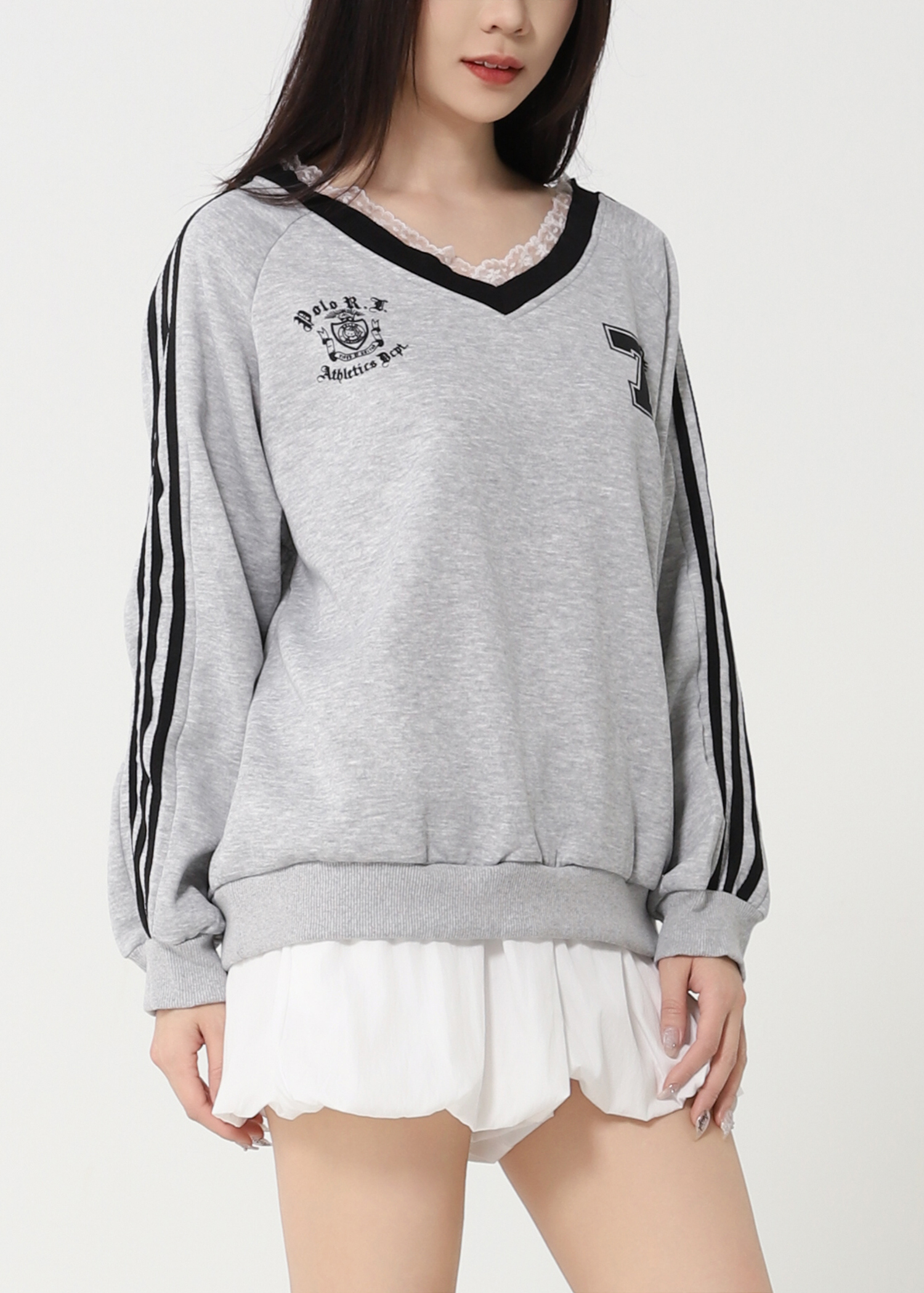 V Neck Long Sleeve Top 49146