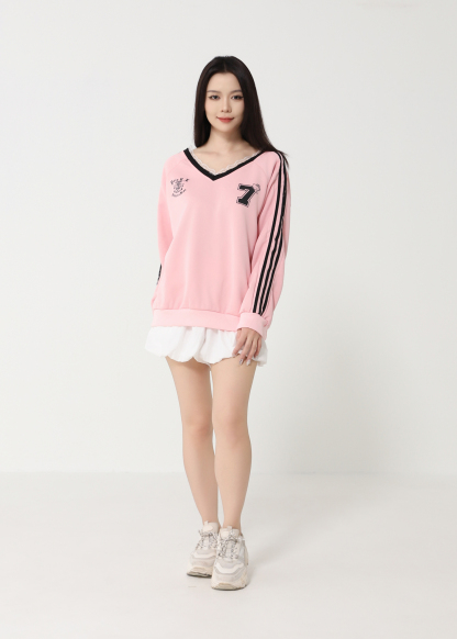 V Neck Long Sleeve Top 49146