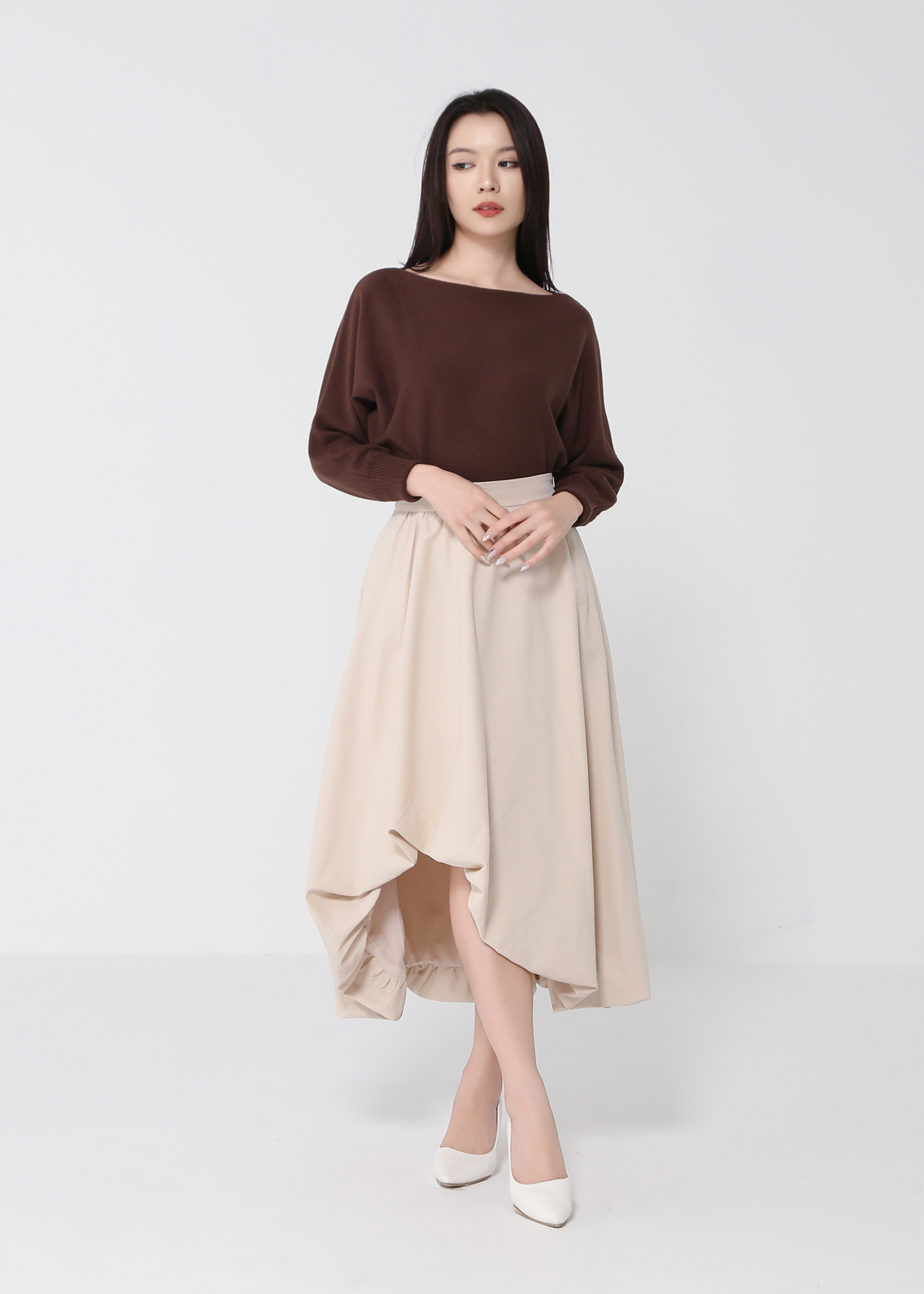 Sloping Long Sleeve Top 49184