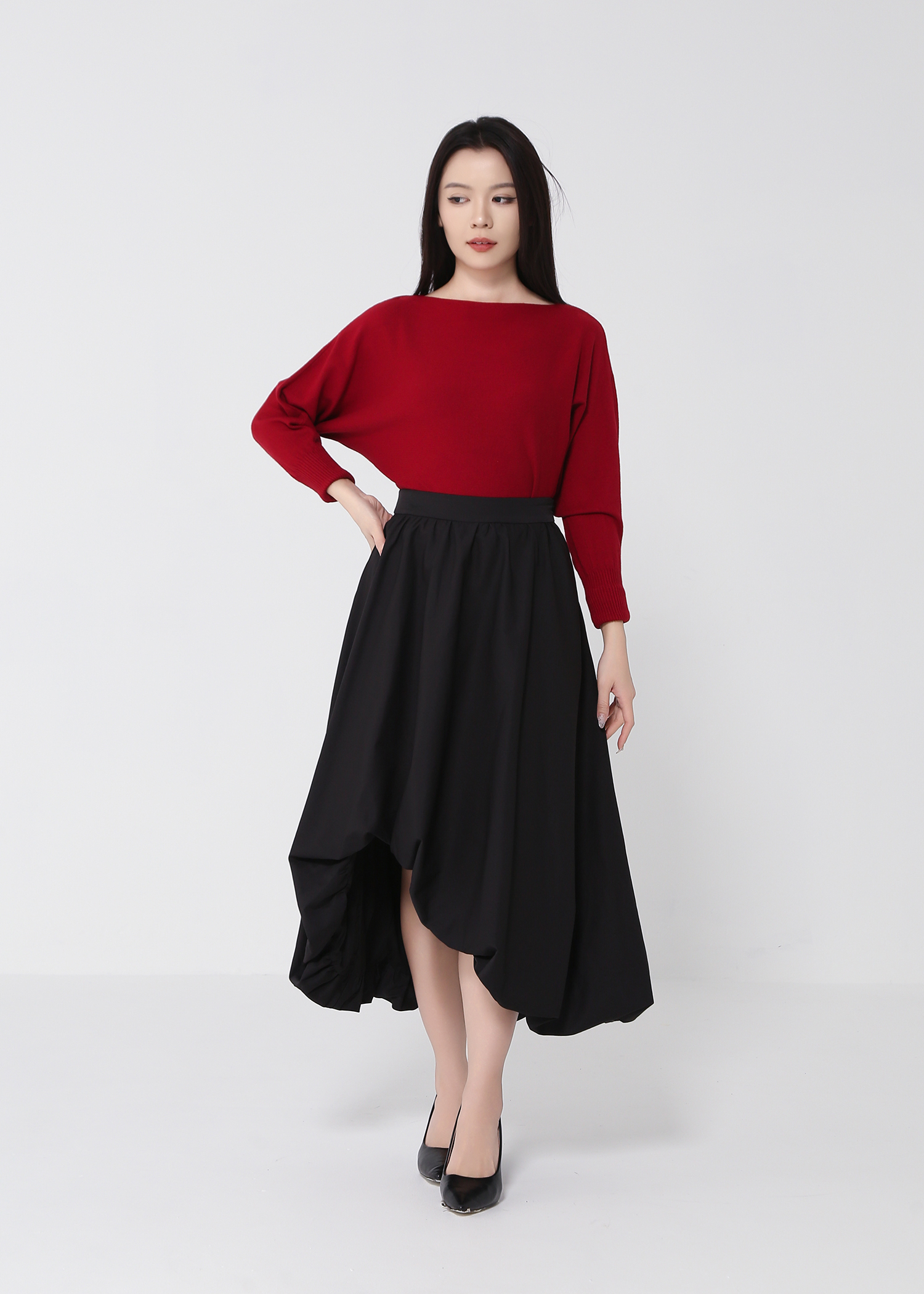 Sloping Long Sleeve Top 49184